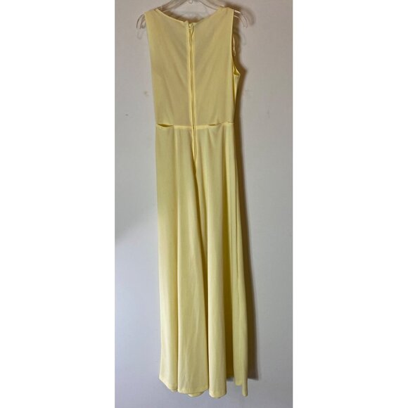 Vintage Yellow Lace & Satin Maxi Dress With Lace Jacket Size 9/10 - Picture 4 of 16
